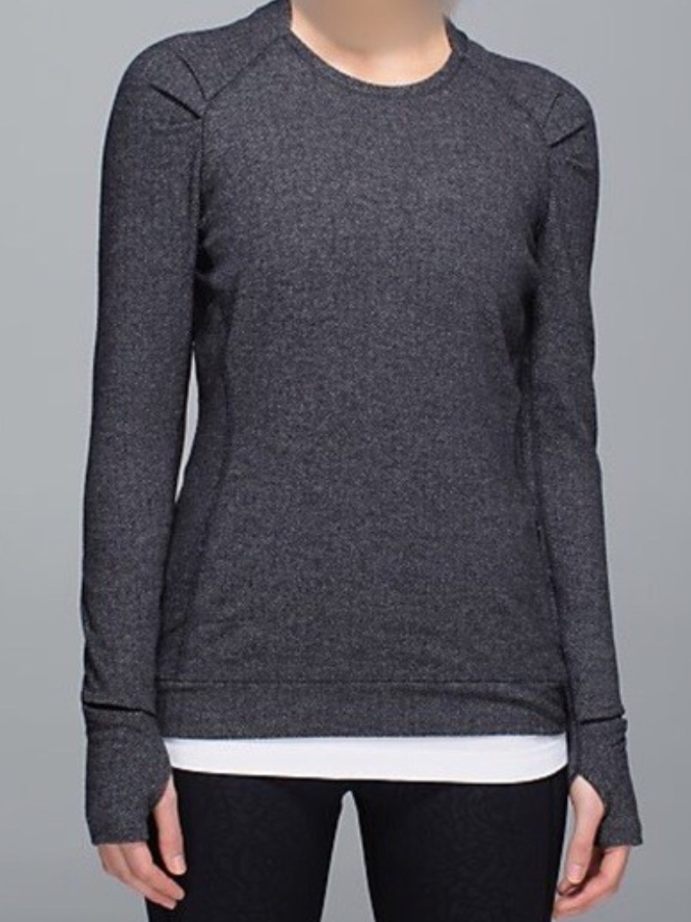 lululemon athletica Women's Charcoal Grey Think Fast Long Sleeve